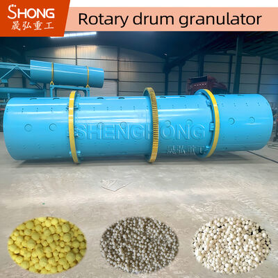 Granulador rotatorio de tambor de acero al carbono/acero inoxidable con potencia de 5-8t/h y velocidad de 11,5 r/min para granulación de fertilizantes NPK