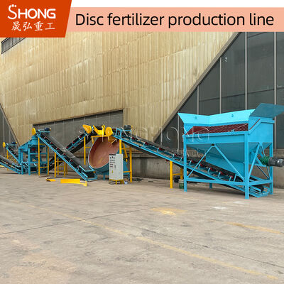 30.000–50.000 TPY Disc Granulator Organic Fertilizer Line με μέγεθος μπάλας 1-10mm και εξοικονόμηση ενέργειας